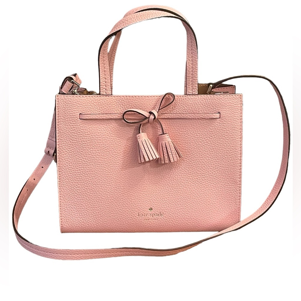 Kate Spade Hayes small satchel, crossbody, peppled leather, tea rose‎